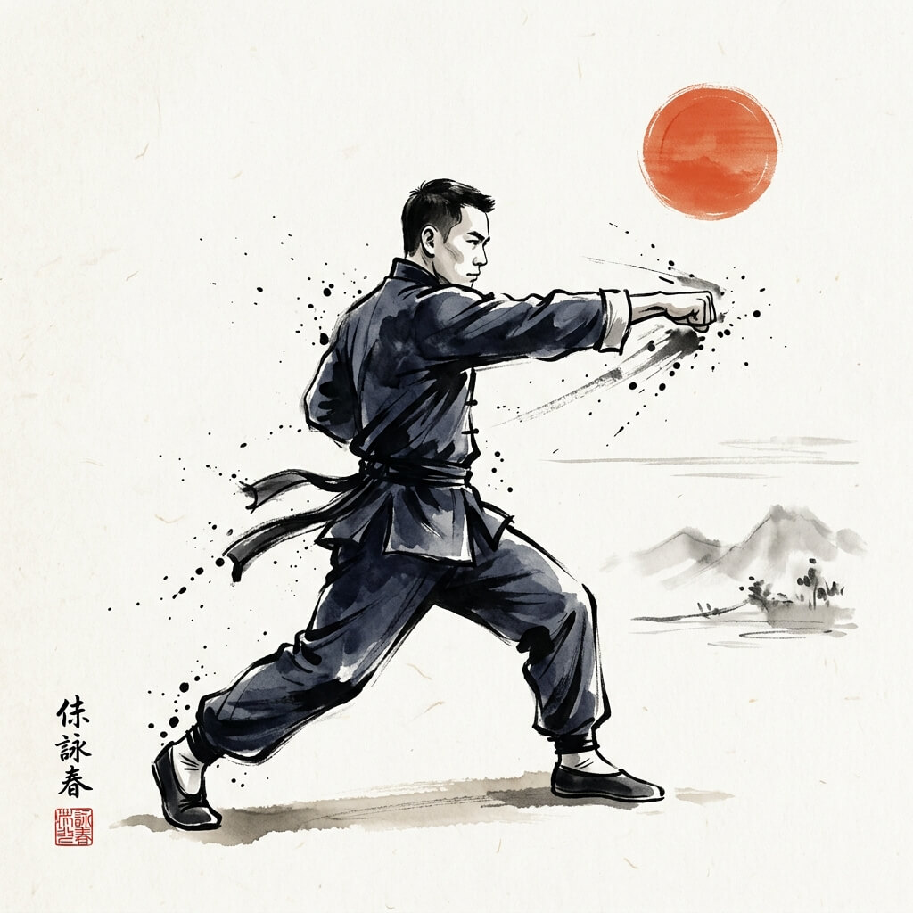 Pintura de Kung Fu Wing Chun